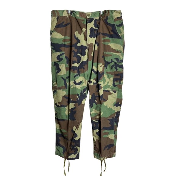 US Army Hot Weath Trouser Military Woodland BDU Cargo 50/50 Surplus Mens L-Short - Picture 1 of 7
